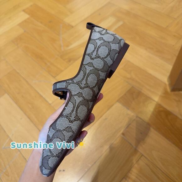 NEW Coach C Rivet Mary Jane In Signature Jacquard Oak/Maple CAP82 us 8 - Picture 3 of 13